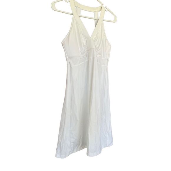 Athleta Womens White Sunfish Padded V Neck Tank Swim Dress Small - Picture 4 of 8